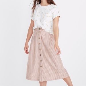 Madewell | Patio Button Linen Skirt; Size 6